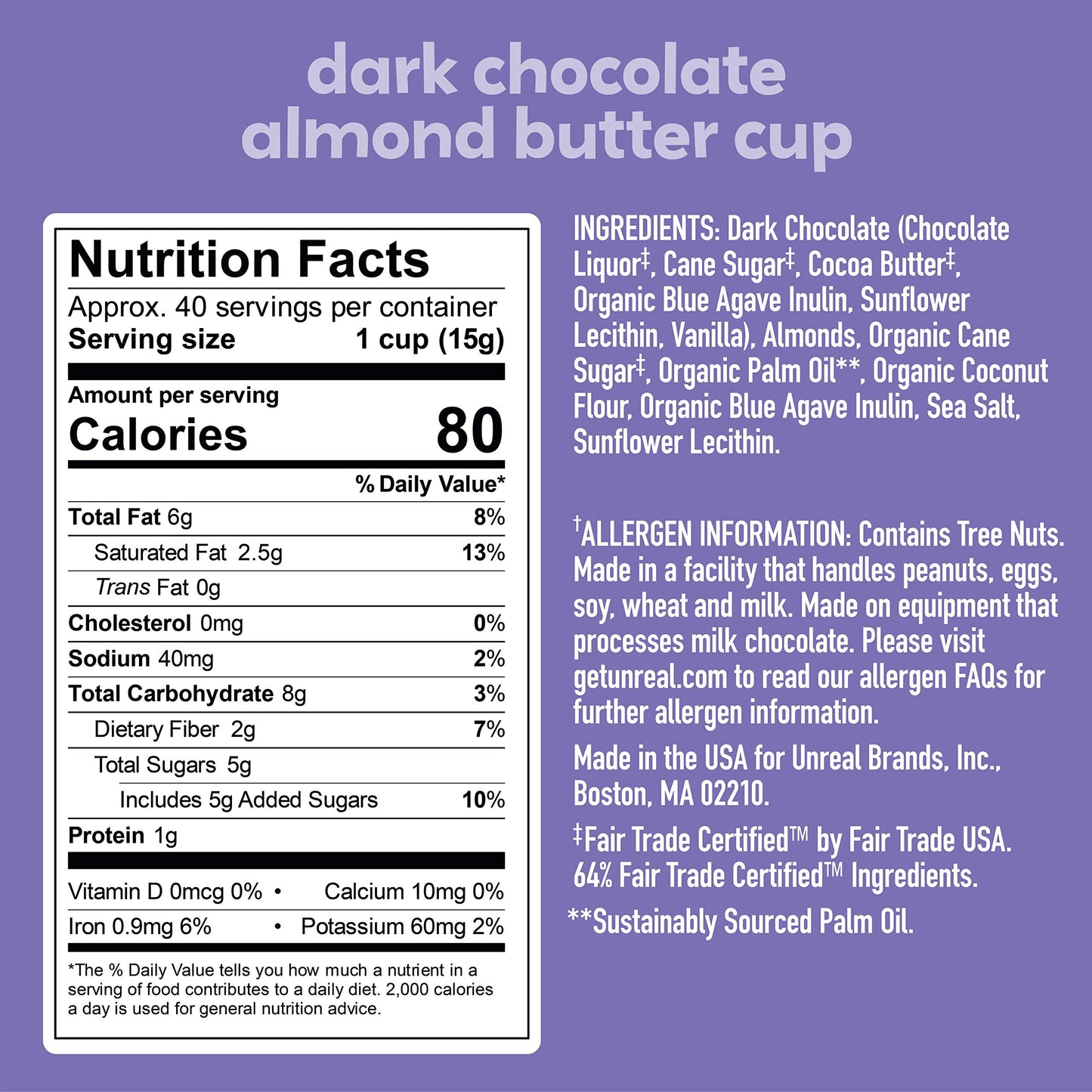 Dark Chocolate Almond Butter Cups