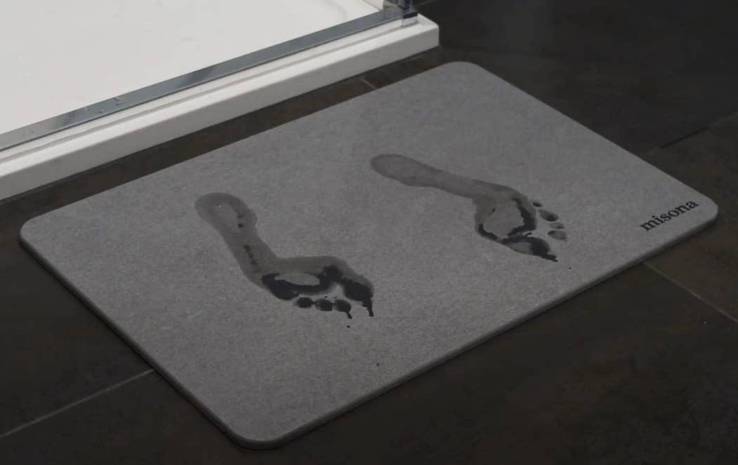Diatomite Stone Bath Mat - Anti-Mould Quick Dry Bathroom Mat: Grey