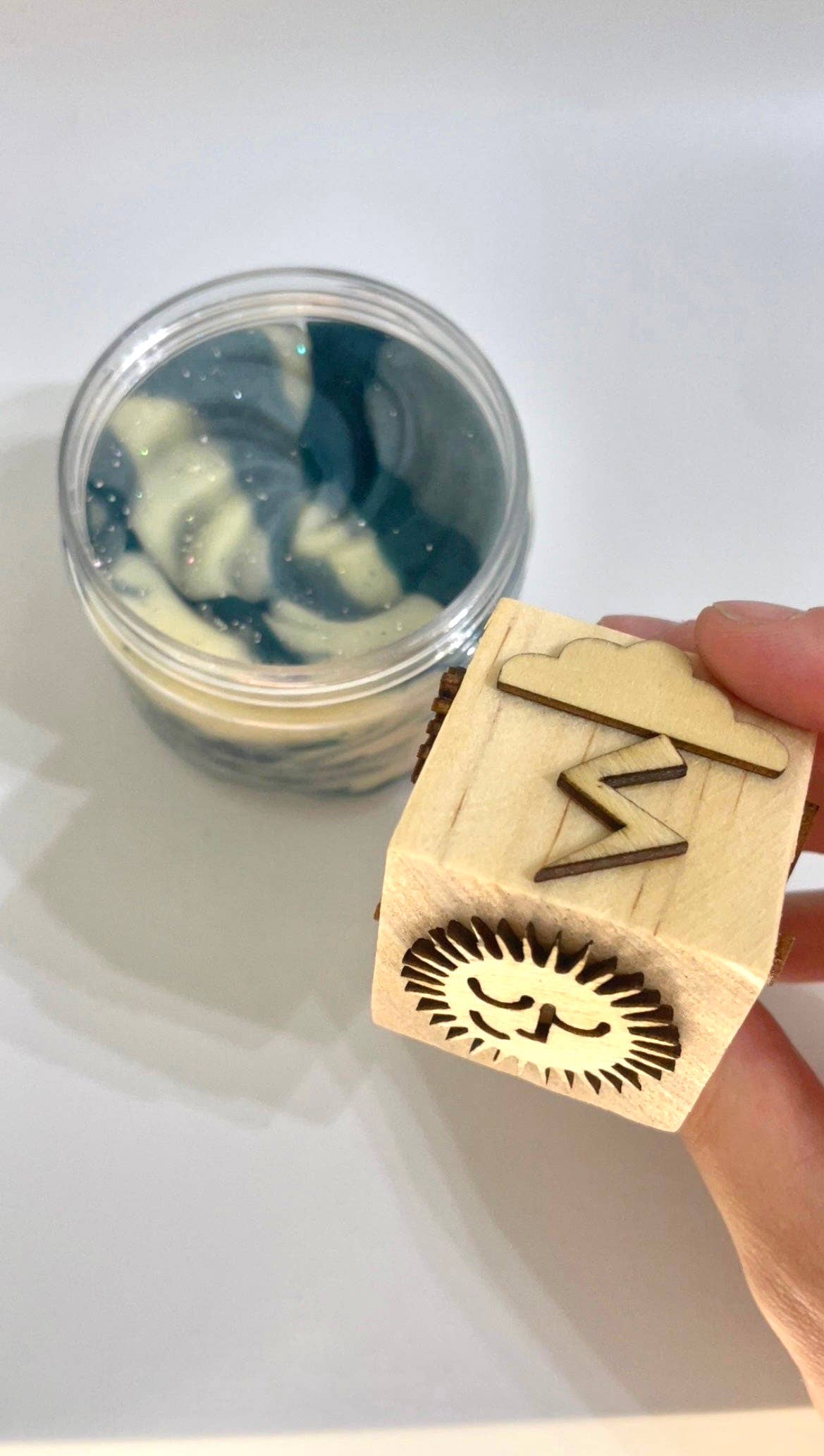 Wooden Play Dough Block Stamp: Outer Space