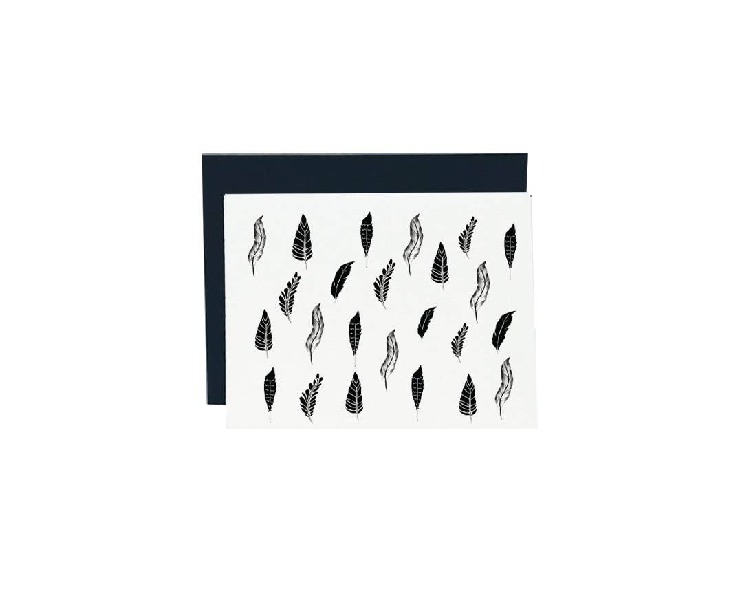 Feathers // Handmade // Boho // Letterpressed Greeting Card