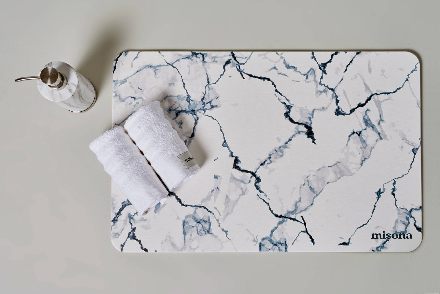Diatomite Stone Bath Mat - Anti-Mould Quick Dry Bathroom Mat: Marble
