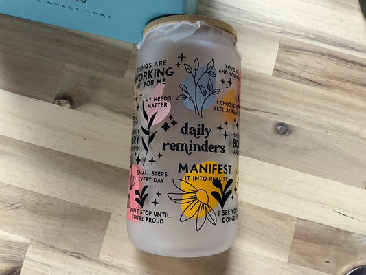 Daily Affirmations Can Glass