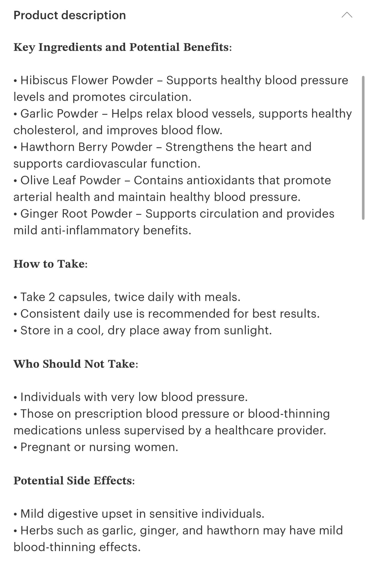 Blood Pressure Support Capsules