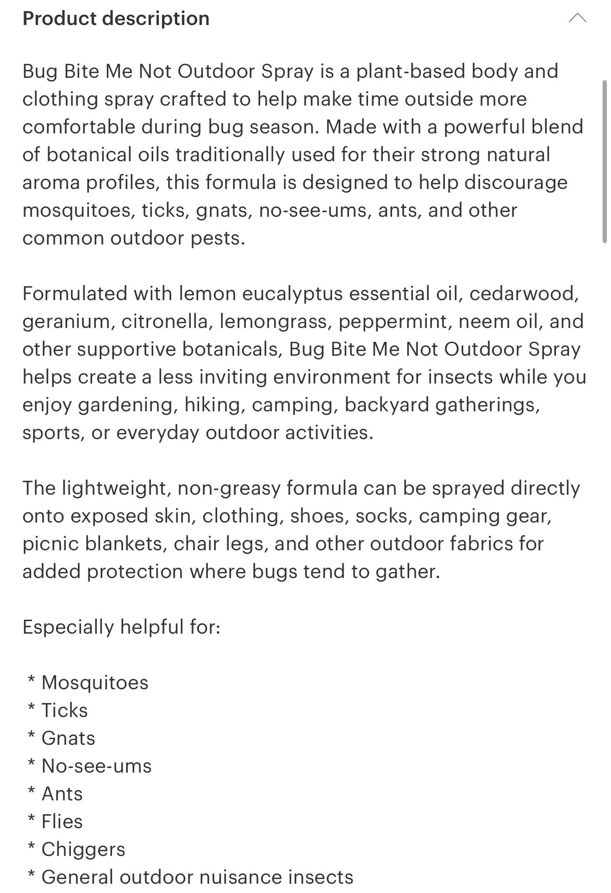 Bug Bite-Me-Not